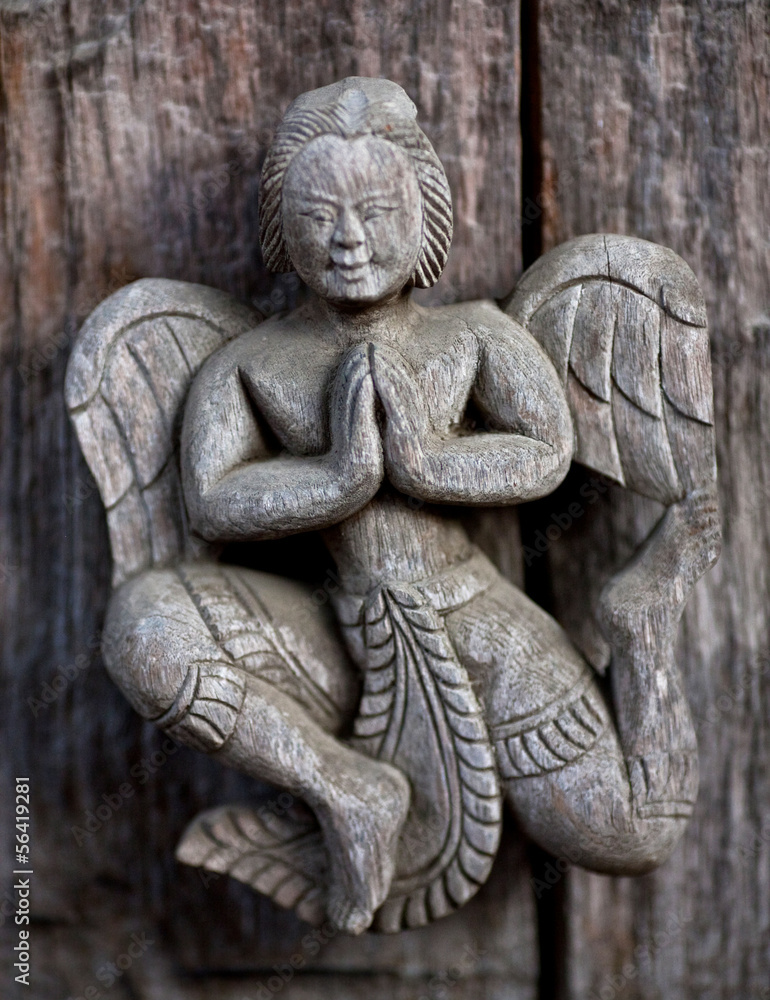 Wooden carved at Shwe Nan Daw Monastery in Mandalay, Myanmar
