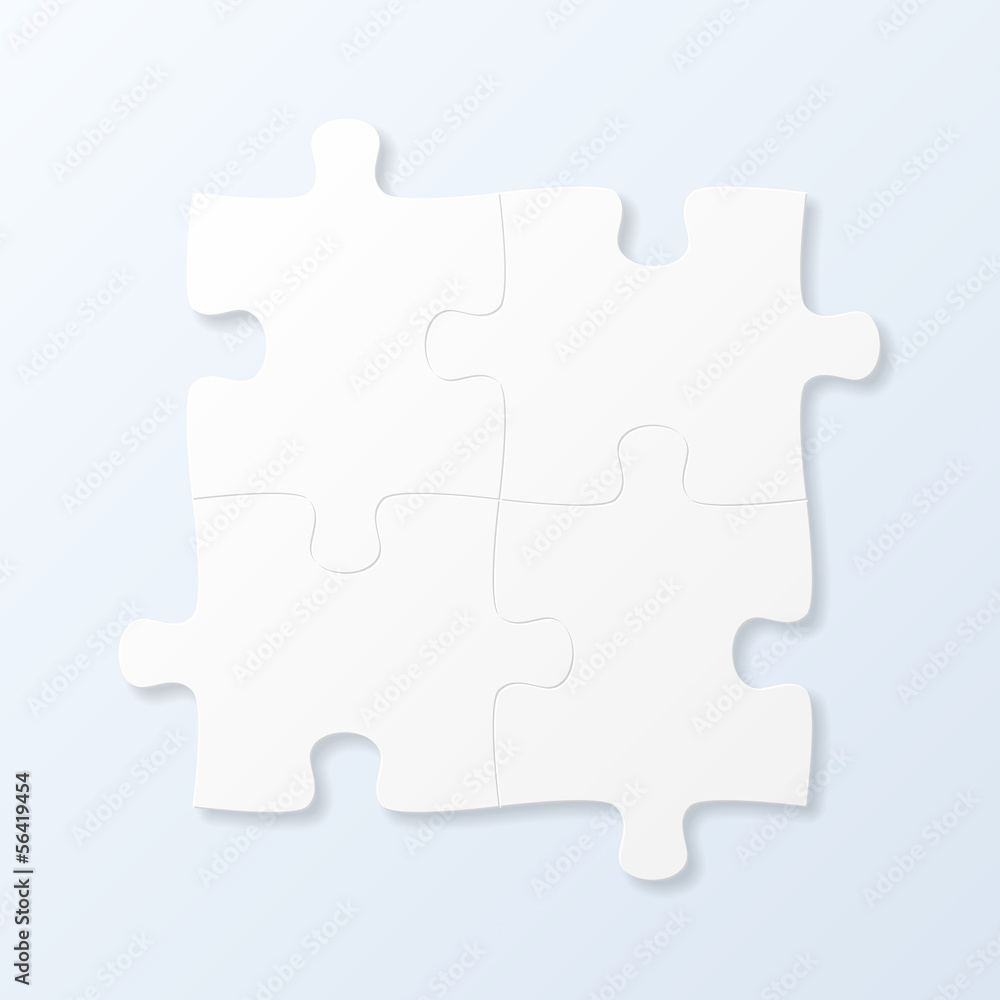 White puzzle pieces on the neutral background. Vector illustrati White puzzle pieces on the neutral background. Vector illustrati