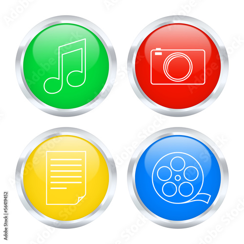 Set of multimedia buttons. Vector illustration