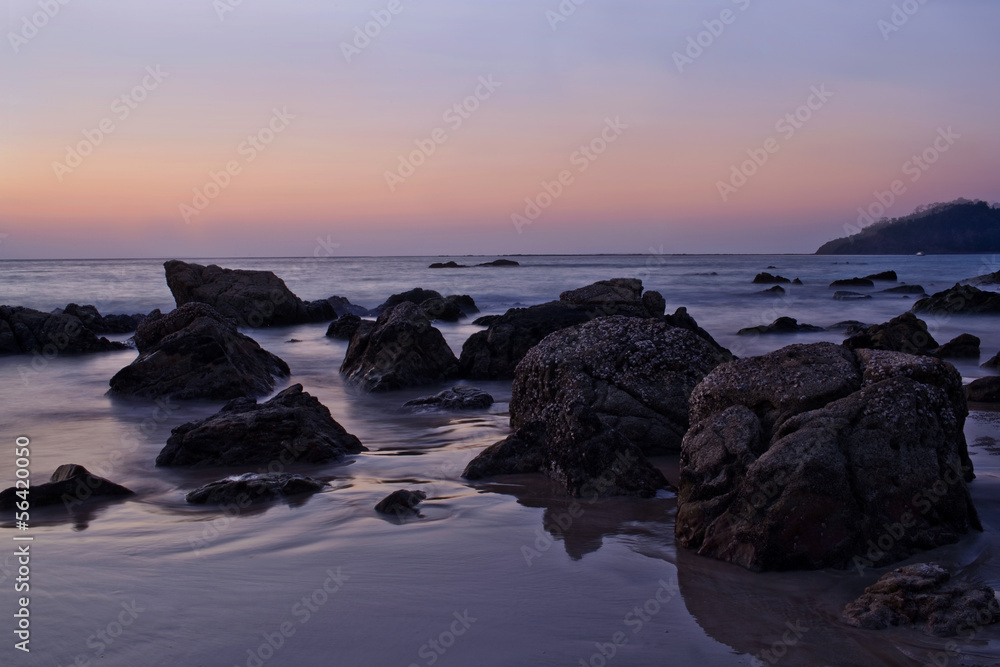 The tropical ocean at twilight background