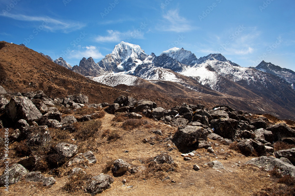 Mountain view in the Sagarmatha national park, Nepal
