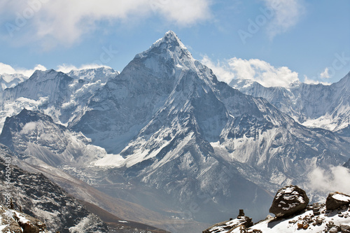 Ama Dablam peak - view from Cho La Pass, Nepal
