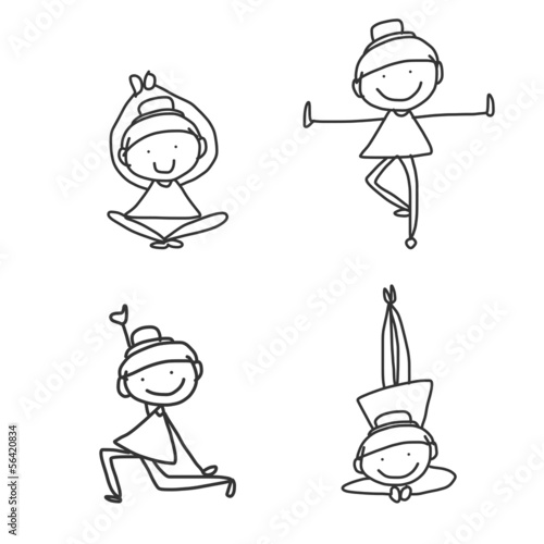 hand drawing cartoon happy people