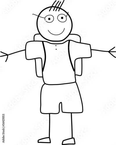 Child Ready For School Sketch
