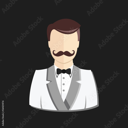 Vector User Profile Avatar Moustache Man Icon