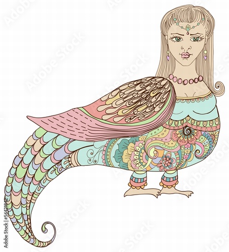 Fairy tale Russian fantastic woman bird