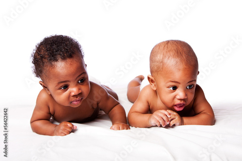 Fényképezés Two adorable babies laying together