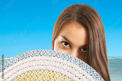 Portrait of beautiful girl on beach