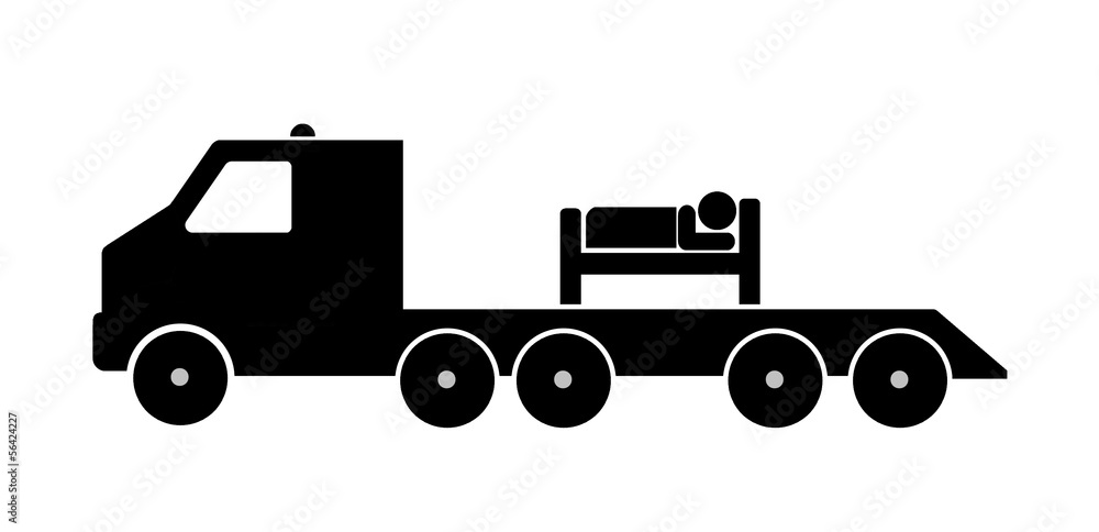 Lit en livraison par camion Lit en livraison par camion