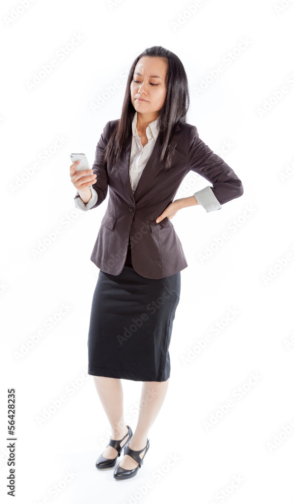 Attractive Asian girl 30s isolated on white background Attractive Asian girl 30s isolated on white background