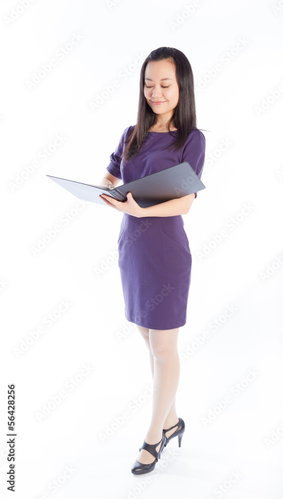 Attractive Asian girl 30s isolated on white background Attractive Asian girl 30s isolated on white background