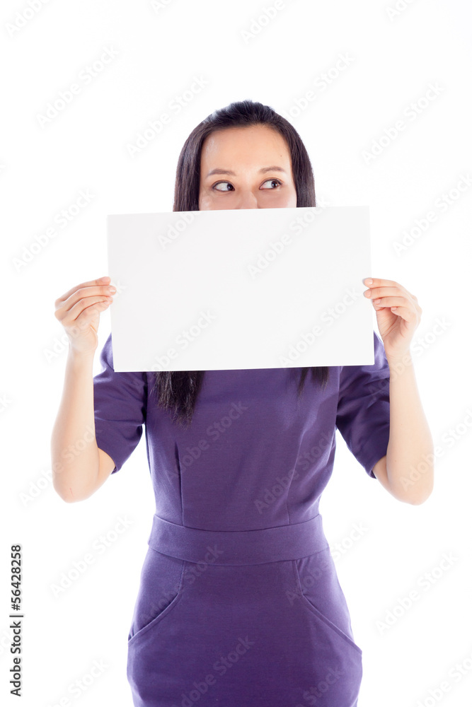 Attractive Asian girl 30s isolated on white background Attractive Asian girl 30s isolated on white background