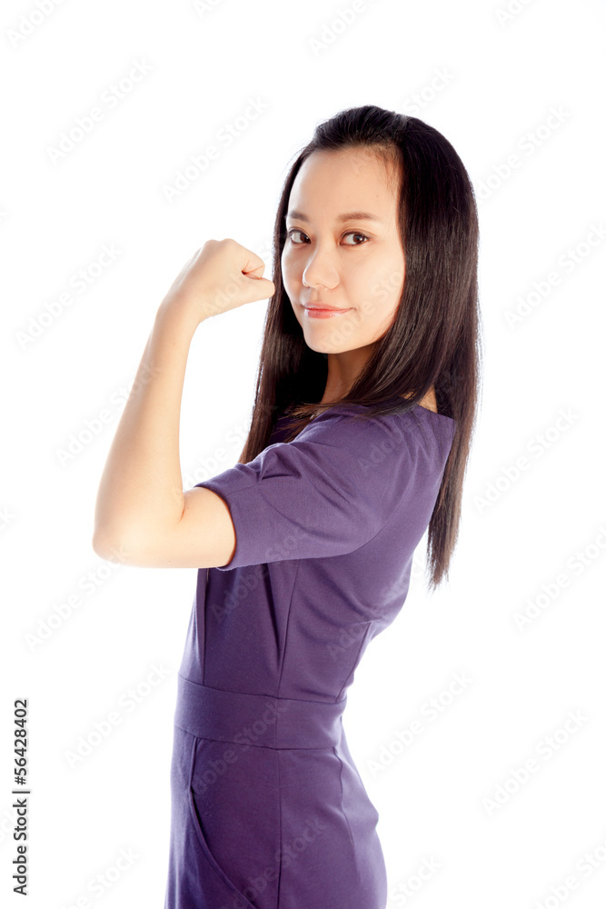 Attractive Asian girl 30s isolated on white background Attractive Asian girl 30s isolated on white background