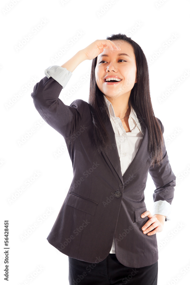 Attractive Asian girl 30s isolated on white background Attractive Asian girl 30s isolated on white background