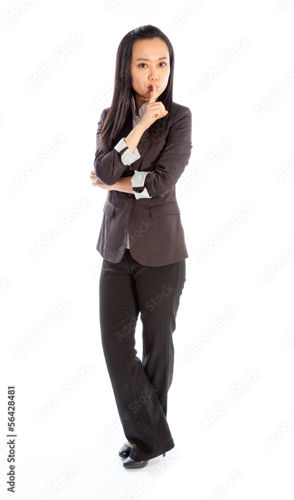 Attractive Asian girl 30s isolated on white background Attractive Asian girl 30s isolated on white background