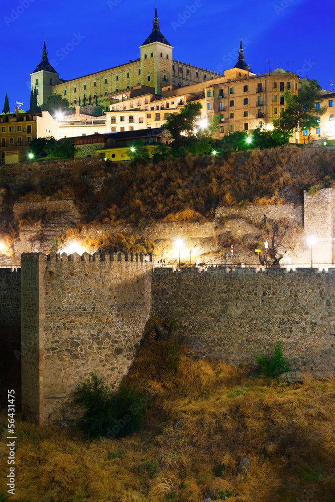 View of Alcazar of Toledo in night