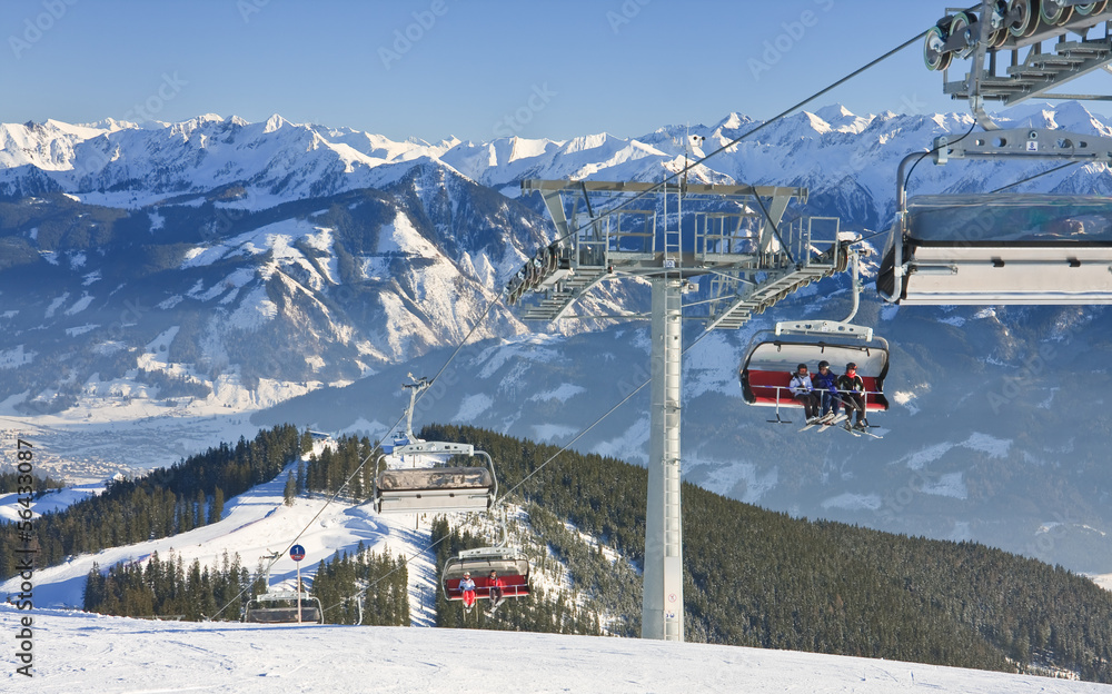 Ski resort Zell am See. Austria