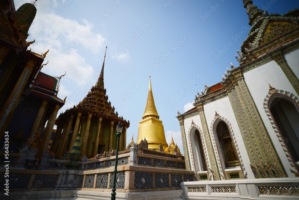 Obraz premium Wat Phra Kaew, Temple of the Emerald Buddha, Bangkok, Thailand.