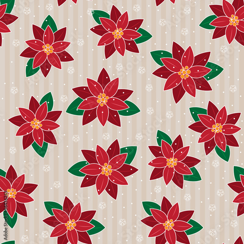 poinsettia seamless pattern