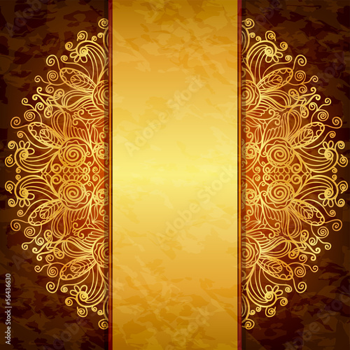 Vintage gold design. Template for the cover, invitation or menu