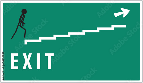 green exit sign