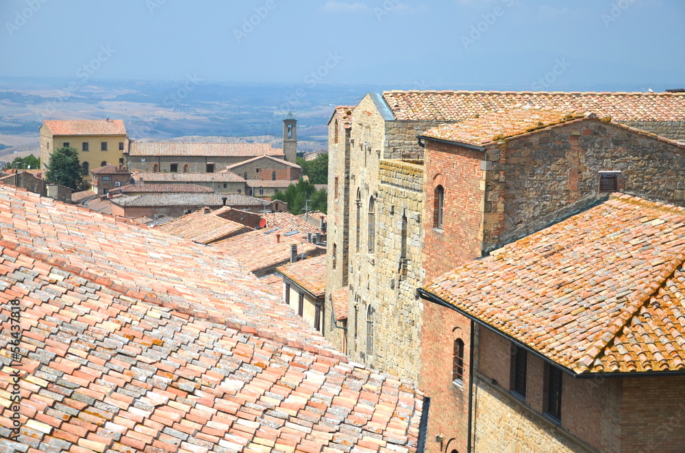 Wspaniały pejzaż starego miasta w Volterra w Toskanii, Włochy - obrazy, fototapety, plakaty 
