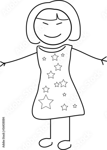 Asian Woman Doodle Sketch