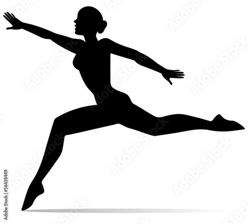 silhouette di danzatrice isolata su sfondo bianco