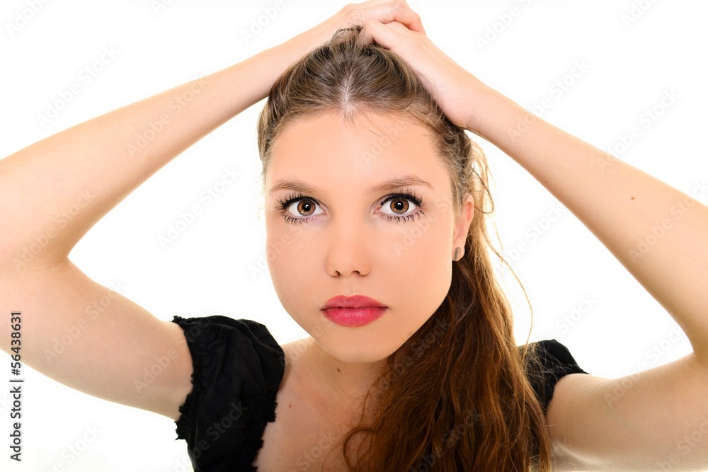 Beautiful woman. Isolated on white background. Beautiful woman. Isolated on white background.