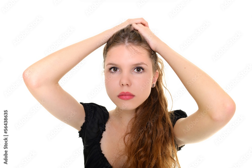 Beautiful woman. Isolated on white background. Beautiful woman. Isolated on white background.