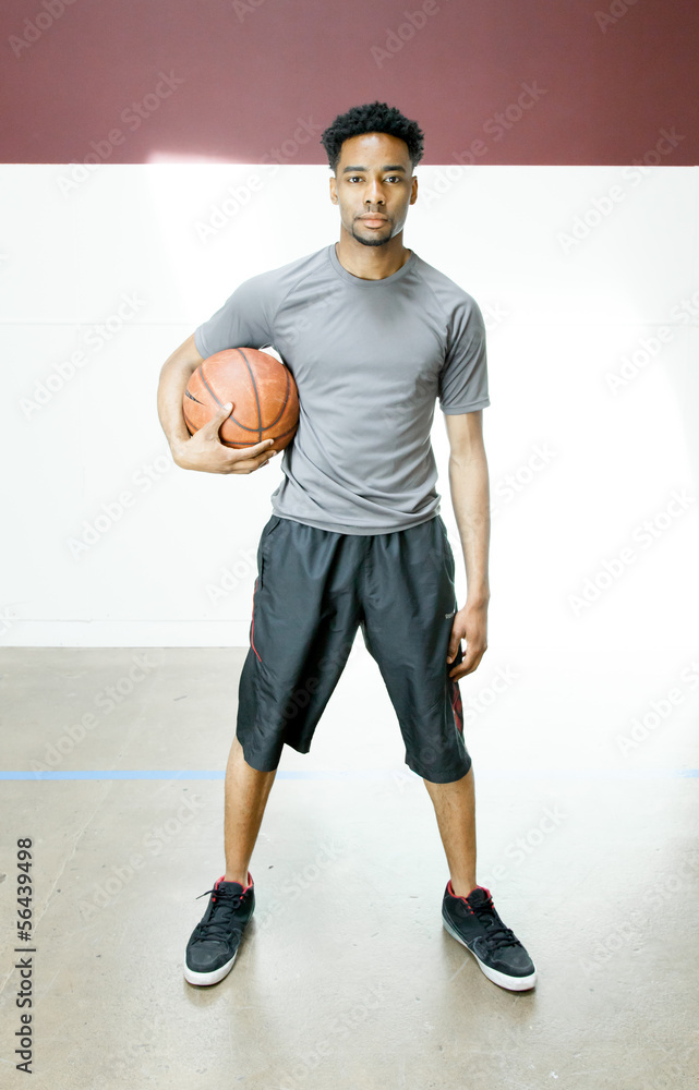 Attractive afro-american basketball player