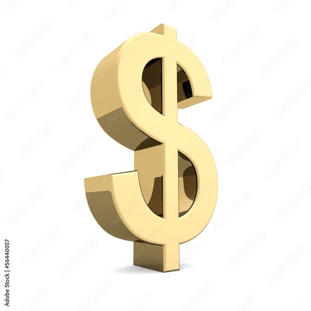 Golden U.S. dollar symbol Golden U.S. dollar symbol