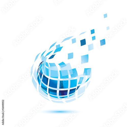 abstract globe icon, business and comunication concept