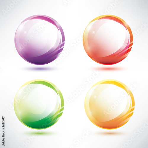 set of abstract glosy circles