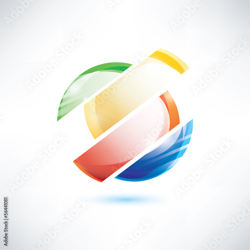 abstract glossy cutted ball