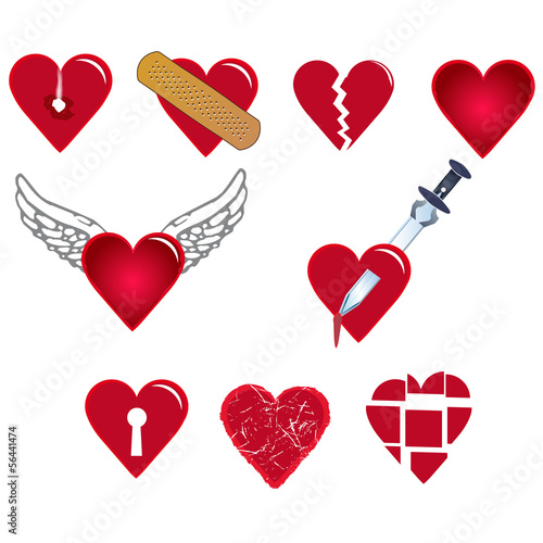 set of heartshapes