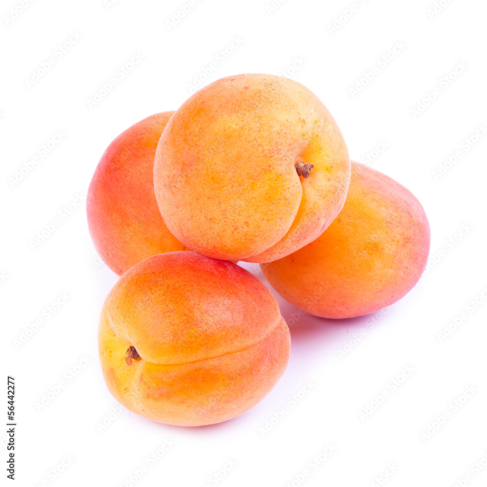 Ripe apricot fruit isolated on white background. Ripe apricot fruit isolated on white background.