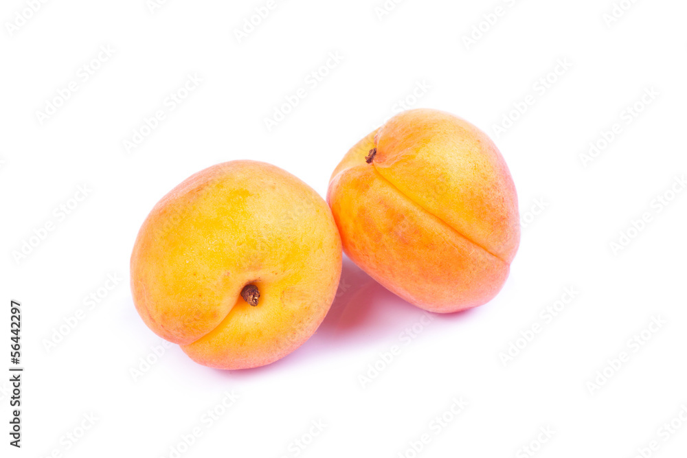 Ripe apricot fruit isolated on white background. Ripe apricot fruit isolated on white background.