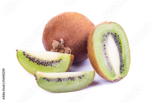 Kiwi Fruit Isolated on white background.