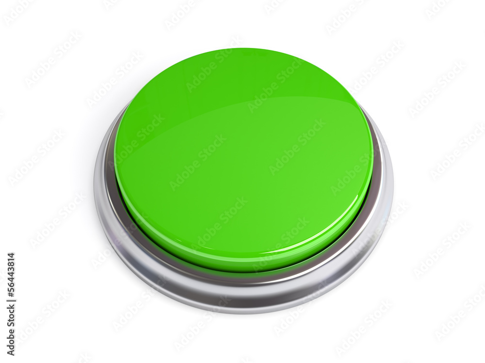 Green Button Isolated on White Background Green Button Isolated on White Background