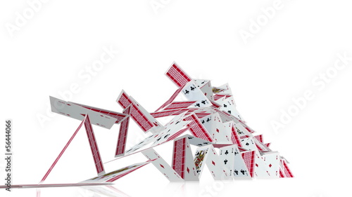 Collapsing house of cards.