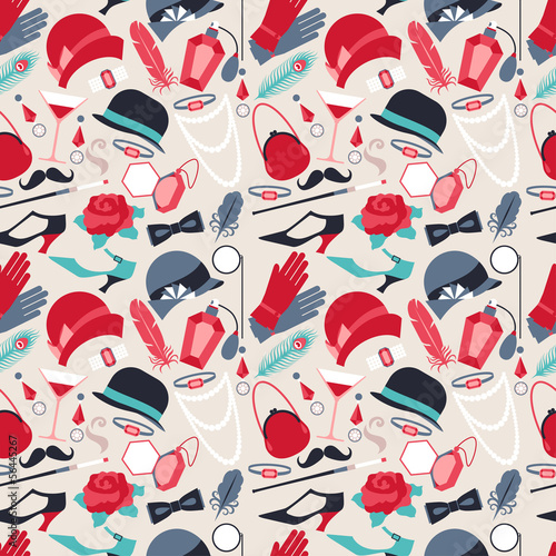 Retro of 1920s style seamless pattern.