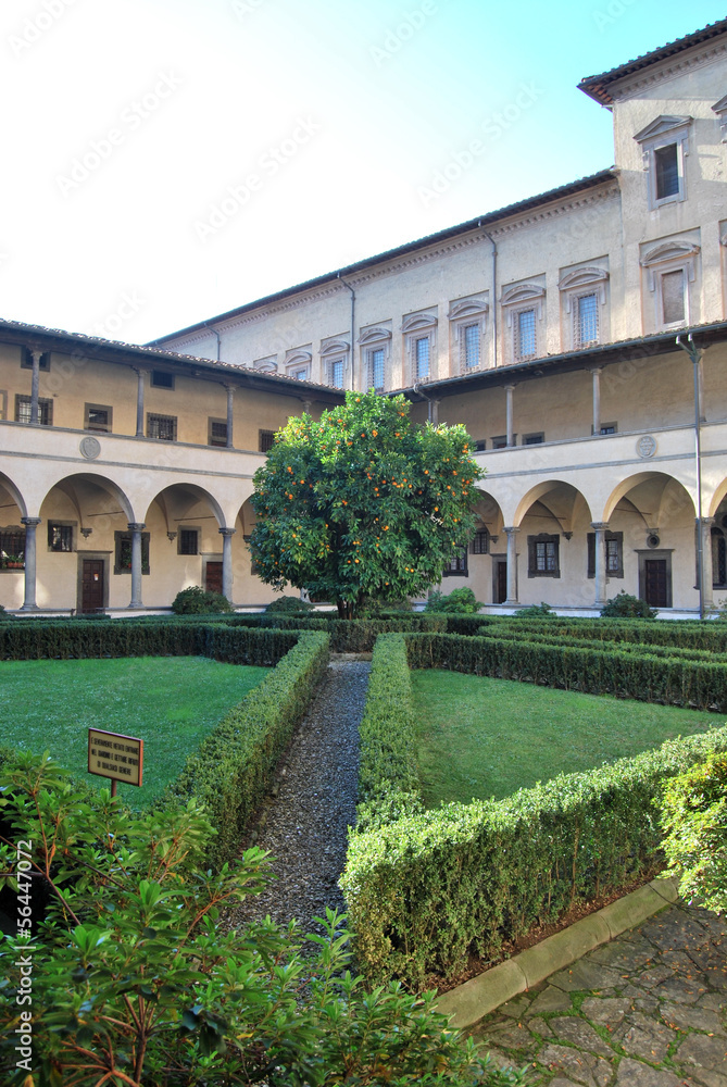 The ancient cloister of San Lorenzo in Florence - Tuscany - Ital