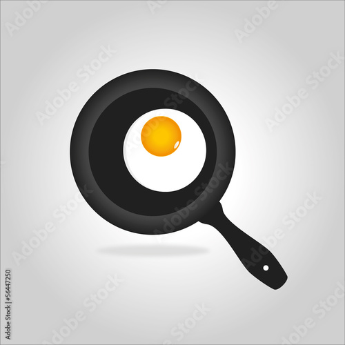 Egg on frying pan