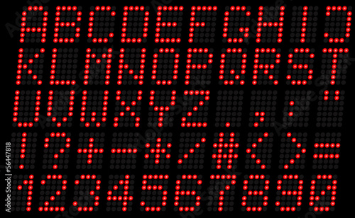 Alphabet, uppercase red