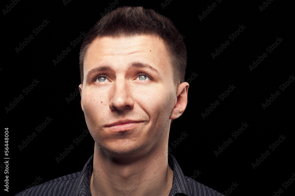 Fototapeta premium Attractive sexy man, isolated on black background