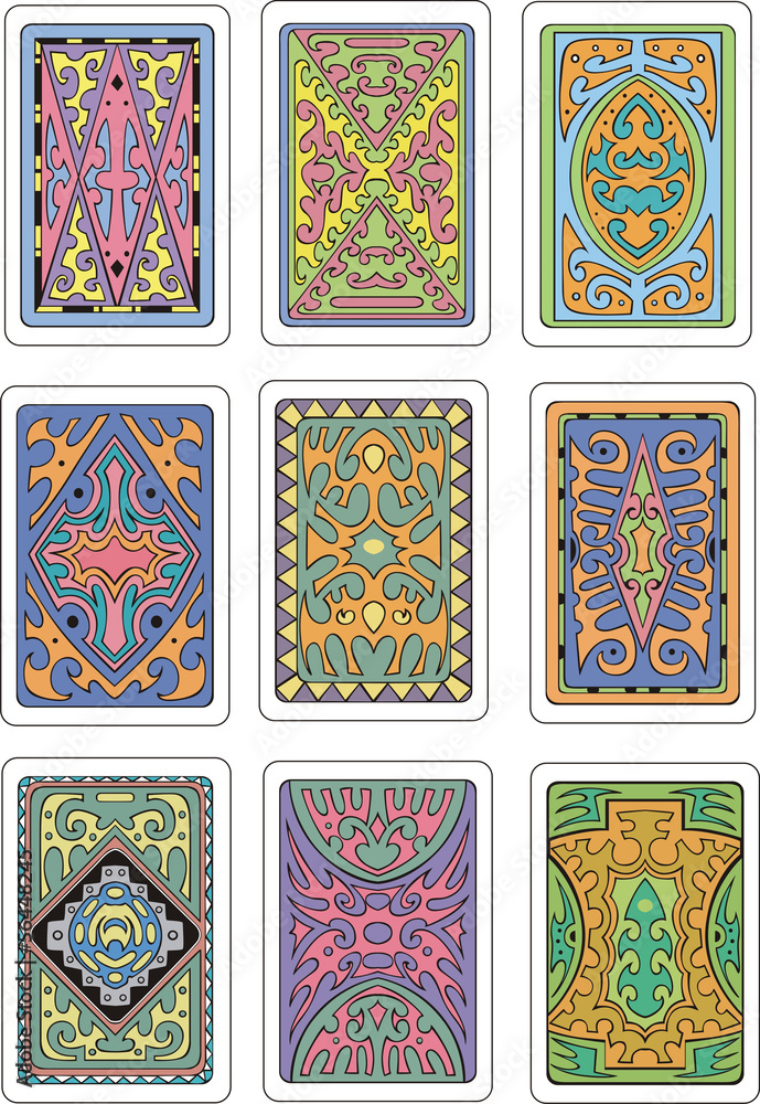 backs of playing cards