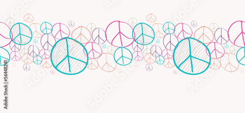 Sketch peace symbols seamless pattern background EPS10 file.