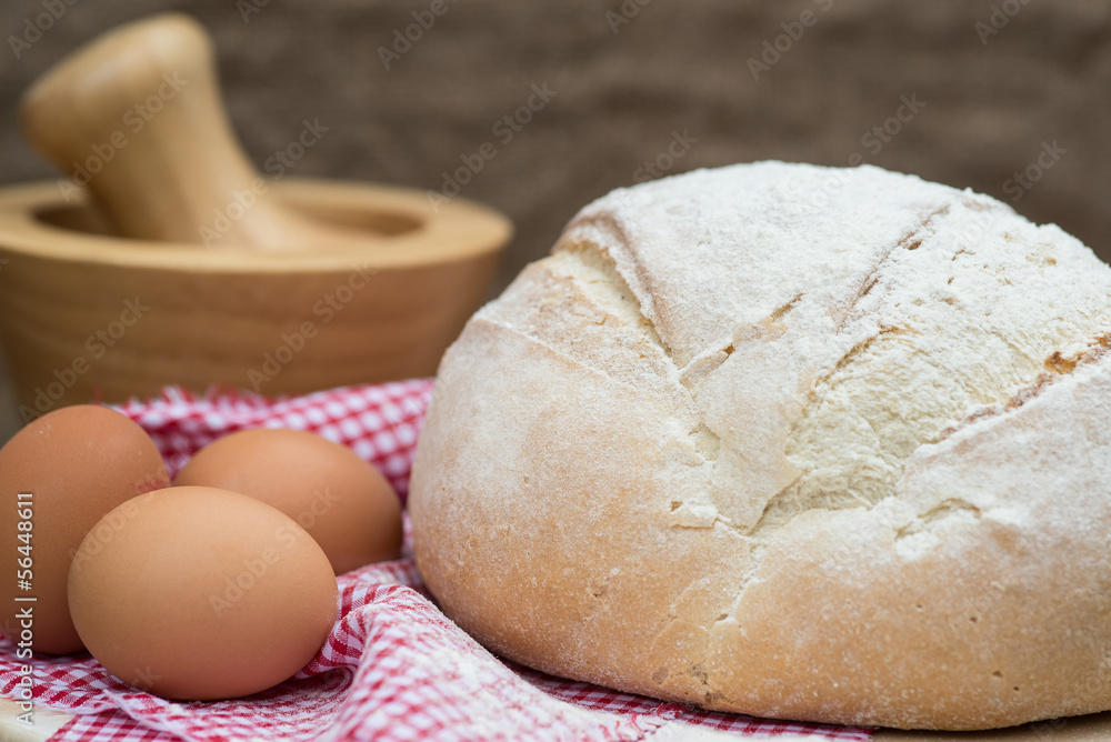 Freshly baked French pain de campagne loaf of bread Freshly baked French pain de campagne loaf of bread