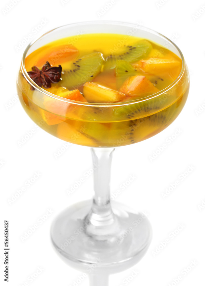 punch in glass, isolated on white punch in glass, isolated on white